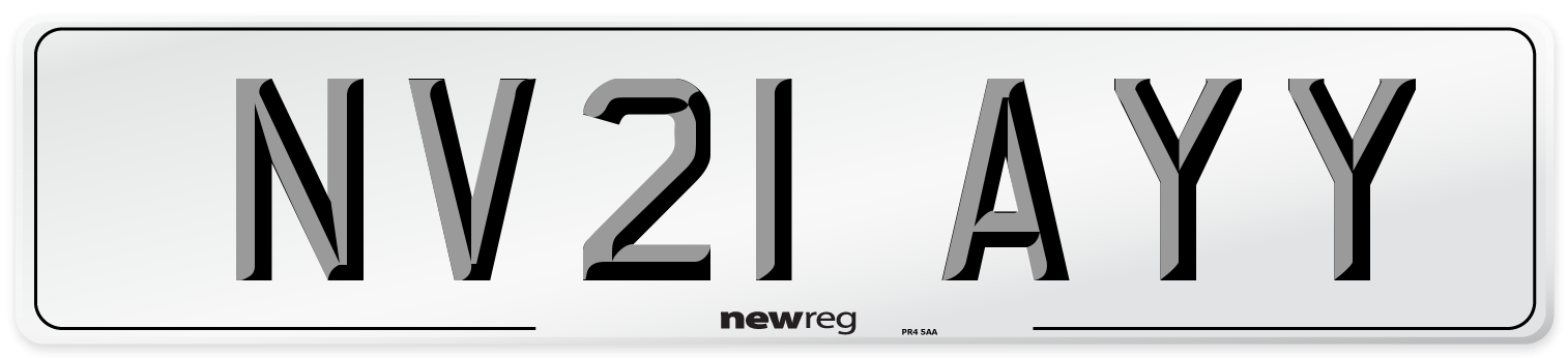 NV21 AYY Number Plate from New Reg